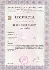 licencia technickej služby BM Elektro - zabezpečovačka