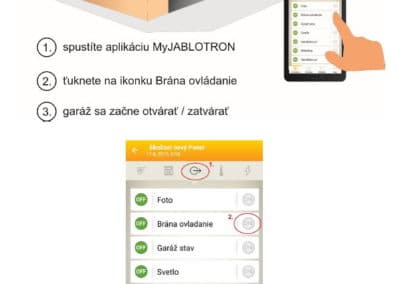 Otváranie-zatváranie garáže pomocou mobilnej a webovej aplikácie MyJABLOTRON 1