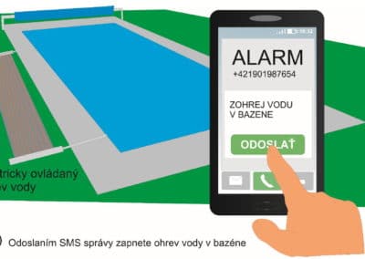 Zapínanie ohrevu vody v bazéne pomocou mobilného telefónu