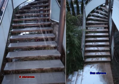 rozmrazenie schodov - ohrev a bez ohrevu