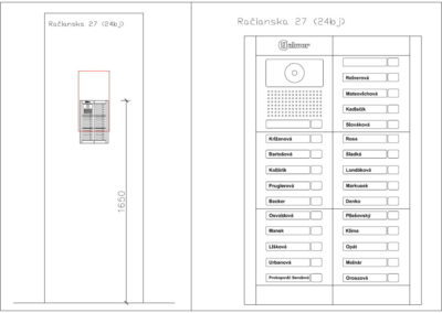 schéma zapojenia GOLMAR GB2 - vizualizácia tablo + výška