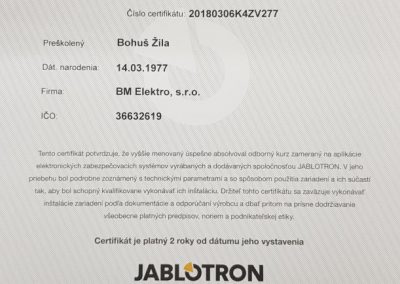 certifikát jablotron-k4-skolenie 2018