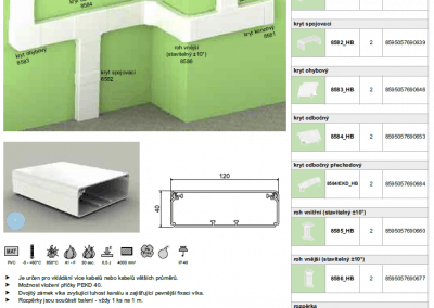 Elektroinštalačný kanál EKD 120x40 kopos