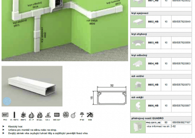 Elektroinštalačná lišta hranatá LHD 32x15 kopos