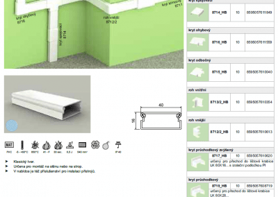 Elektroinštalačná lišta LV 40x15 kopos