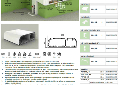 Parapetný elektroinštalačný kanál PK 210x70 kopos